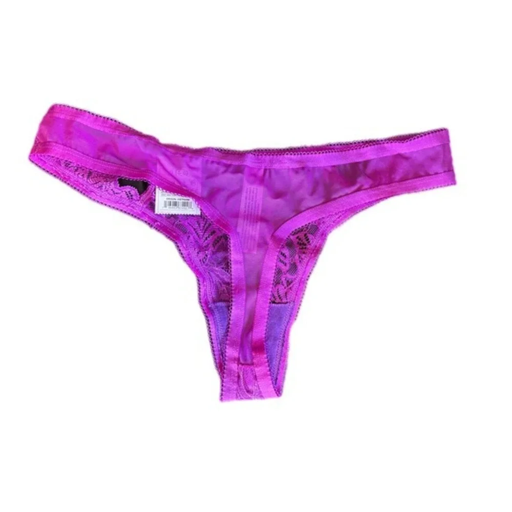 Auden Womens Purple Lace Thong Panty‎ Size M 4 6 New With Tags